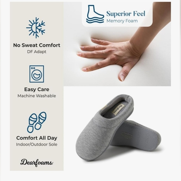 Dearfoams Light Gray Women's Slippers - Picture 4 of 5